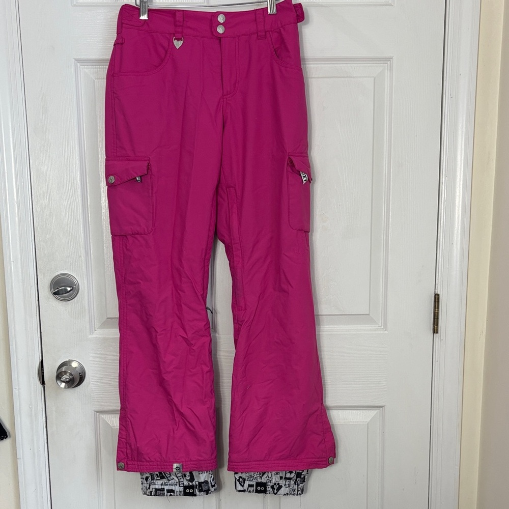 ROXY Pink 5000 Snow Pants Size Small Ski pants Snowboarding hot pink Gorp Core